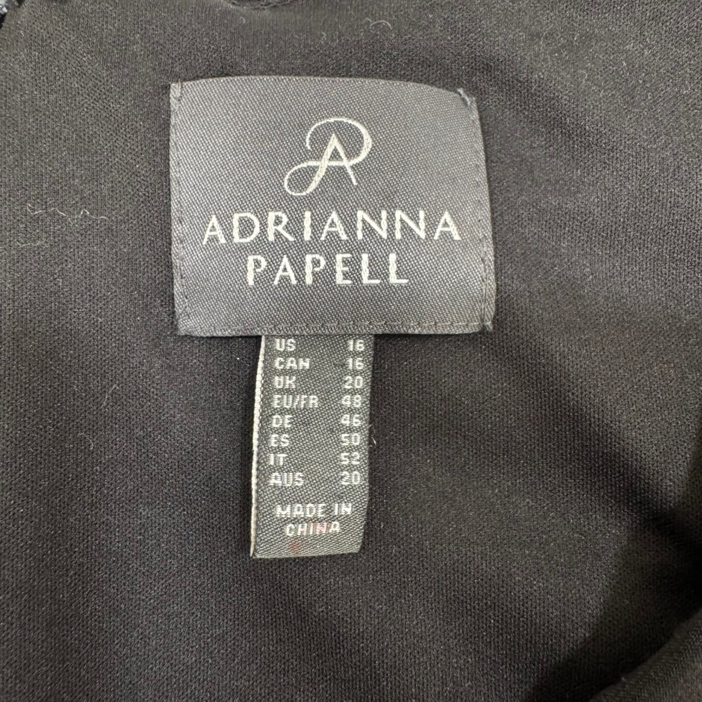 NEW Adrianna Papell Cropped Jumpsuit Skirted Overlay US 16 Black V-Neck Formal - Picture 7 of 16